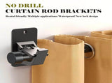 8 Pack Universal Curtain Rod Holders, No Drill Curtain Rod, Self Adhesive Curtain Rod V1107-115-82235-BLK-8PACK