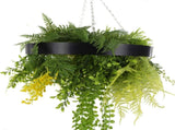 Black Framed Roof Hanging Disc with Draping Life-like Plants 40cm V637-DP88000B