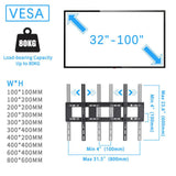 32" -100" Heavy Duty Floor TV Stand TV Cart Trolley Height Adjustable Mount Bracket V767-U-990A