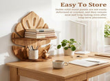 Palm Leaf Shaped Wall Shelves, Space Saving Double Layer Layout, Spacious Stable Display Surface, V1366-AZ2-W-15471