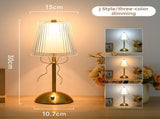 Creative Rechargeable Bow Table Lamp with Pleated Fabric Lampshade - Three Colour Soft Light, Touch V888-ELOSUNG55005