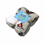 Snuggle Coral Fleece Extra Large Throw with Sherpa Reverse 200 x 128 cm Eat Sleep Game Grey V442-YTL-THROW-2936EATSLEEPGAME-GREY-RE