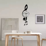 White Brown Treble Clef Wall Clock Music Themed Wall Clock Unique Home Decor Clock Office V1347-115-BRO-70622
