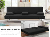 4 Pieces Stretch Futon Covers Sofa Bed Slipcover with Removable Armrests and Cupholders Covers V1258-DP02-F-631