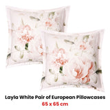 Bianca Pair of Layla White European Pillowcases 65 x 65cm V442-BCA-PILLOWC-LAYLA-WHITE-EU