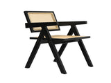 Levede 1x Black Wicker Armchair Dining Chair CH1101-BK