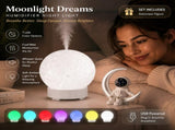 Moonlight Dreams Moon Lamp Humidifier Night Light USB Aroma Diffuser with Astronaut Figurine 7-Color V888-ELOSUNG54564