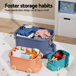 Keezi 3PCS Toy Storage Box Cute Car Toy Container Kids Toys Organiser Snack Boxes FURNI-C-TOY3PC-BUORGN