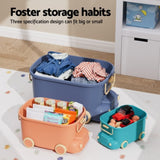 Keezi 3PCS Toy Storage Box Cute Car Toy Container Kids Toys Organiser Snack Boxes FURNI-C-TOY3PC-BUORGN