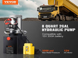 Hydraulic Pump, 8 Quart Hydraulic Power Unit, Single Acting Dump Trailer Pump, 0.91 GPM Flow Rate, V952-YXYYB12VZLDJVH4D5V0