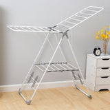 Floor-Standing Folding Wing-Shaped Drying Rack-White V1161-106863