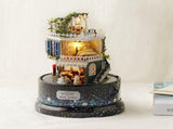 Creative DIY Dollhouse Dream House Miniature with Rotate Music Box Dust Cover LED Light V1294-YM0901-JY14759