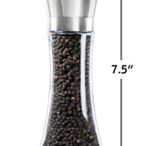 Premium Salt and Pepper Grinder Set of 2- Brushed Stainless Steel Pepper Mill and Salt Mil,Glass V1366-AZ2-W-24575