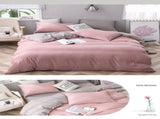 Mint Green And Grey Stitching Ultra-Soft Solid Color 4-Piece Bedding Set - Queen Size V888-ELOSUNG21512