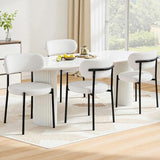 Artiss Dining Chairs Set of 4 Sherpa Boucle White DINC-B-W01-WHX4