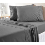 300TC Pure Cotton Sheet Set Queen Grey V442-ATX-SHEETS-300TC-GREY-QS