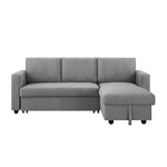 Murry 2 Seater Sofa Bed With Pull Out Storage Corner Lounge Set In Grey With Chaise V43-SOF-MURR-GR