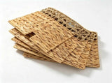Handwoven Christmas Tree Skirt, Straw Plastic Rattan Design, Easy Wrap Half-Split Structure, Flat V1369-AZ3-W-15362