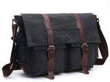 Mens Canvas Laptop Messenger Bag With Multiple Compartments Adjustable Shoulder Strap For Work V1237-ZY-807-248