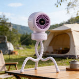 Rechargeable Baby Stroller Fan, Digital Display Clip Fan, Flexible Tripod Cooler, Quiet Wind Blower V1369-AZ3-W-10381