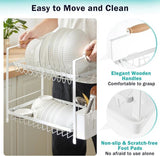 CARLA HOME 2-Tier Large Dish Drying Rack with Drainboard, Utensil Holder, Glass Hooks & Cutlery LSB-36212