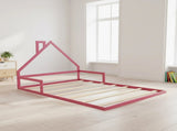 Pine Wood Floor Bed House Frame for Kids and Toddlers V63-849621