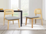 Levede 2x Dining Chair Wood Rattan Armless Natural CH1144-2-NT