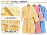 Pink Soft Absorbent 100% Cotton Terry Bathrobe - 120cm Long Adult Towel Robe with 140cm Chest, V888-ELOSUNG55411