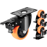 VEVOR Caster 76.2 mm Swivel Plate Casters, Set of 4, with Security A/B Locking No Noise PVC V952-PBJLCSJAZ4J27UKMWV0