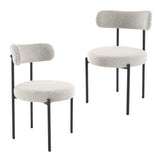 Luxe Boucle Cushioned Elsa Dining Chairs in White Quartz V264-DNC-416B-MCR-02-1