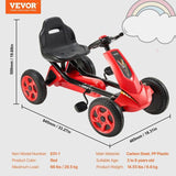Go Kart 4 Wheel Pedal Ride On Toy for Kids Ages 3-8 Adjustable Seat Red V952-ETTBCJTK38S6FXZBJV0