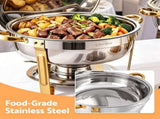5-Star Chef 5L Chafing Dish Set 2-Pack, Food Warmer Catering Server Buffet CD-5L-DBL-SS