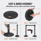 Crowd Controls, 2-Pack Crowd Control Barriers with 6.5FT Black Retractable Belt, Plastic V952-ZGGLZHSSLZX2HXDZWV0