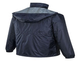 HUSKI STRATUS RAIN JACKET Waterproof Workwear Concealed Hood Windproof Packable - Navy Blue V563-918032-STRATUS-NAVYBLU-M