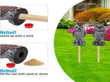 2 Pack Fake Owl Decoys to Scare Birds Away, Rotating Head Bird Deterrents, Nature Enemy Scarecrow V1258-DP02-C-330