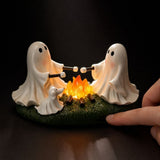 Halloween Decoration Ghost Campfire Night Light, Light Up Ghost Roasting Marshmallows Statue, V1369-AZ3-W-21691
