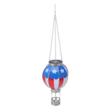 Hot Air Balloon Solar Lantern Automatic Open Iron Patriotic Flag Pattern Hanging Solar Light for V1294-YM0901-3111240201411