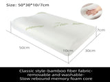 2 Pack Wave Shaped Contour Memory Foam Pillow with Washable Bamboo Fibre Covers - 3-5 Second Slow V888-ELOSUNG55088