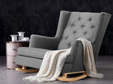 Artiss Rocking Chair Armchair Linen Fabric Grey Gaia UPHO-C-AVAN-KD-GY-AB