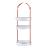 3 Layers Round Storage Rack Integral Handle 3 Layer Storage Round Stand for Bathroom Pink V1294-YM0521-3117230079013