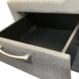 Bedside Table 2 drawers Night Stand Upholstery Fabric Storage in Light Grey Colour V43-BST-MEGALG