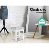 Artiss Dressing Table Stool Velvet White DRESS-D-STOOL-WH