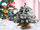 17.7in Artificial Mini Xmas Tree Snow Flocked Artificial Pine Xmas Tree for Home Office Party Shop V1294-YM0901-3115240085111