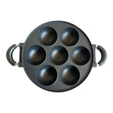 Round 7 Cavity Nonstick Frying Pan Dual Handle Skillet For Mini Pancakes Fried Eggs Home Stovetop V1369-AZ3-W-14901