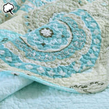 100% Cotton Lightly Quilted Coverlet Set Suzani Queen V442-STT-COVERLET-SUZANI-TURQUOISE-QS