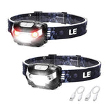 LED Headlamp Rechargeable 2 Packs - Super Bright Head Lamp with 5 Modes for Camping & Hiking Gear V1369-AZ3-W-22325