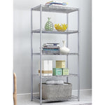 5 Tier Silver Metal Storage Rack Shelving Wire Shelf V63-837161