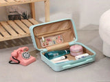 14 Inch Mini Makeup Case, Lightweight Cosmetic Travel Bag with Shoulder Strap & Zipper V1232-XSSNB006