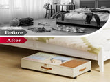 2 Pack Under Bed Storage with Wheels, Under Bed Storage Containers with Adjustable Dividers & Clear V1107-127-12965-BLK