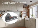 Wall Mop with 80" Long Handle, 2-in-1 Triangle and Rectangle Cleaning Head with Squeegee, V1369-AZ3-W-08830